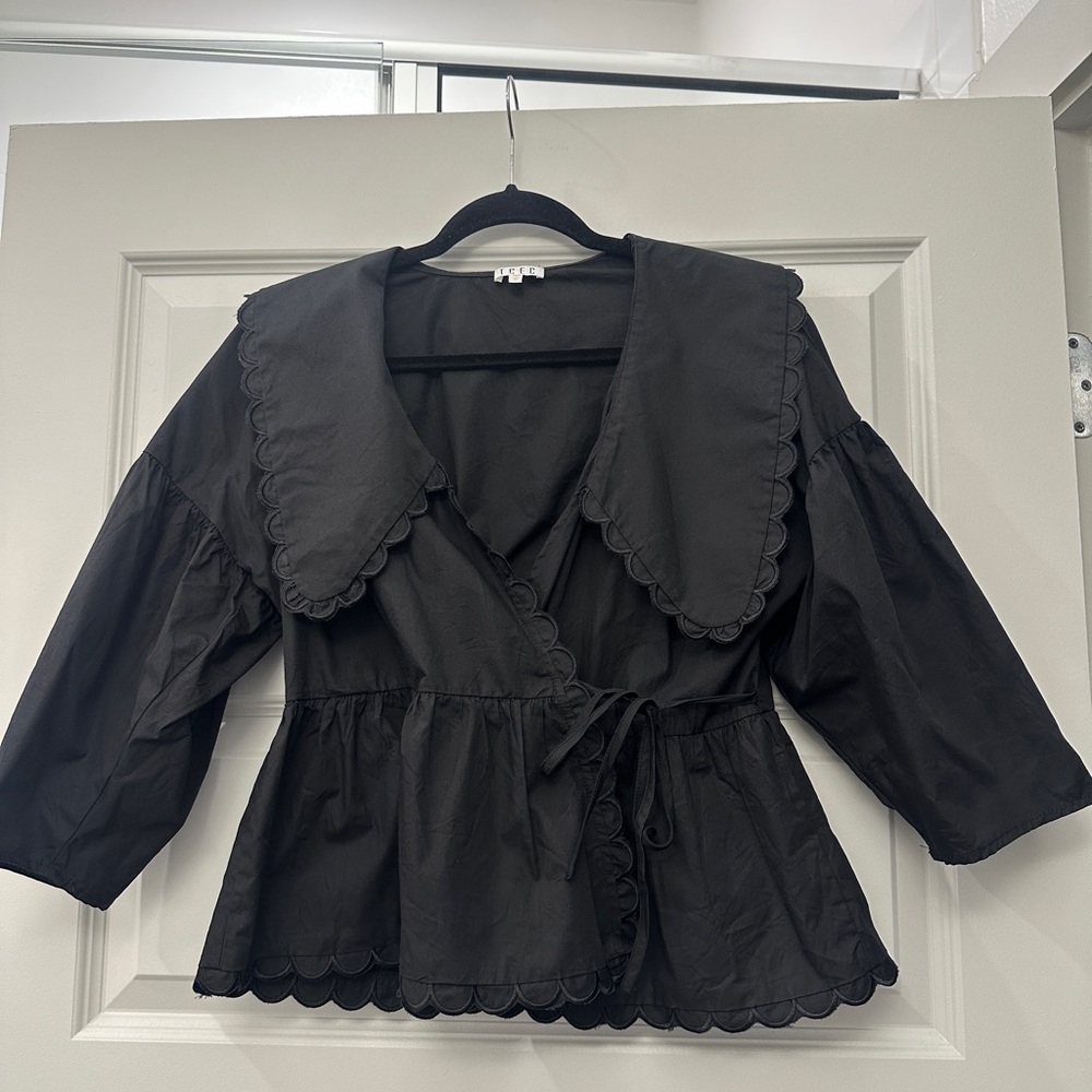 Elegant Black Wrap Top
